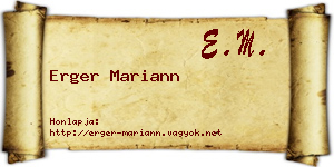 Erger Mariann névjegykártya