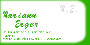 mariann erger business card